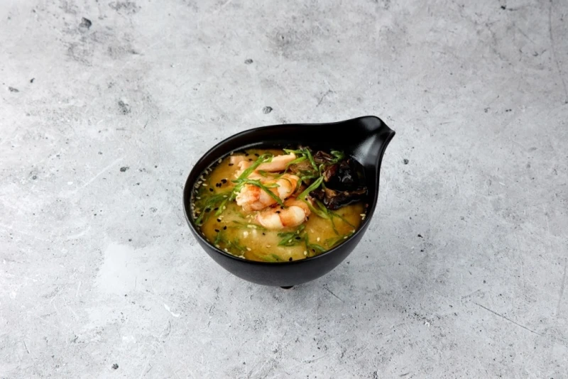 Мисо бульон с лососем и креветками 280 мл.