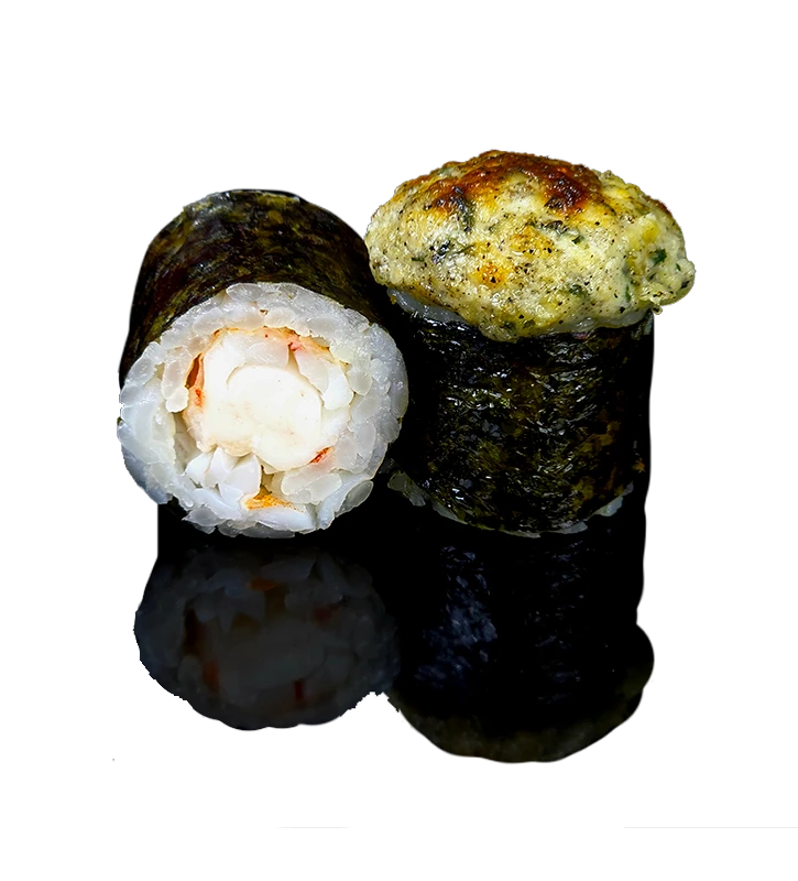 Запеченный хосомаки с креветкой