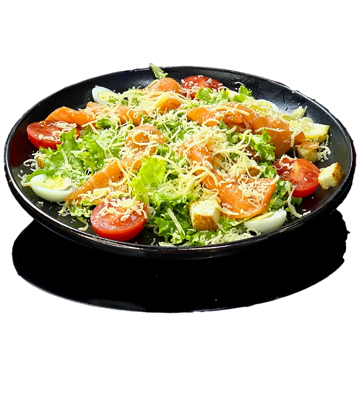 Салат "Цезарь с лососем"