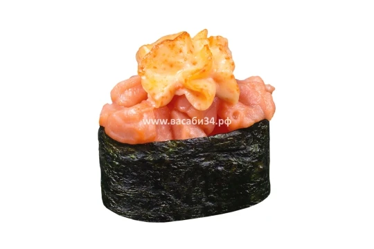 Запеченный гункан с лососем