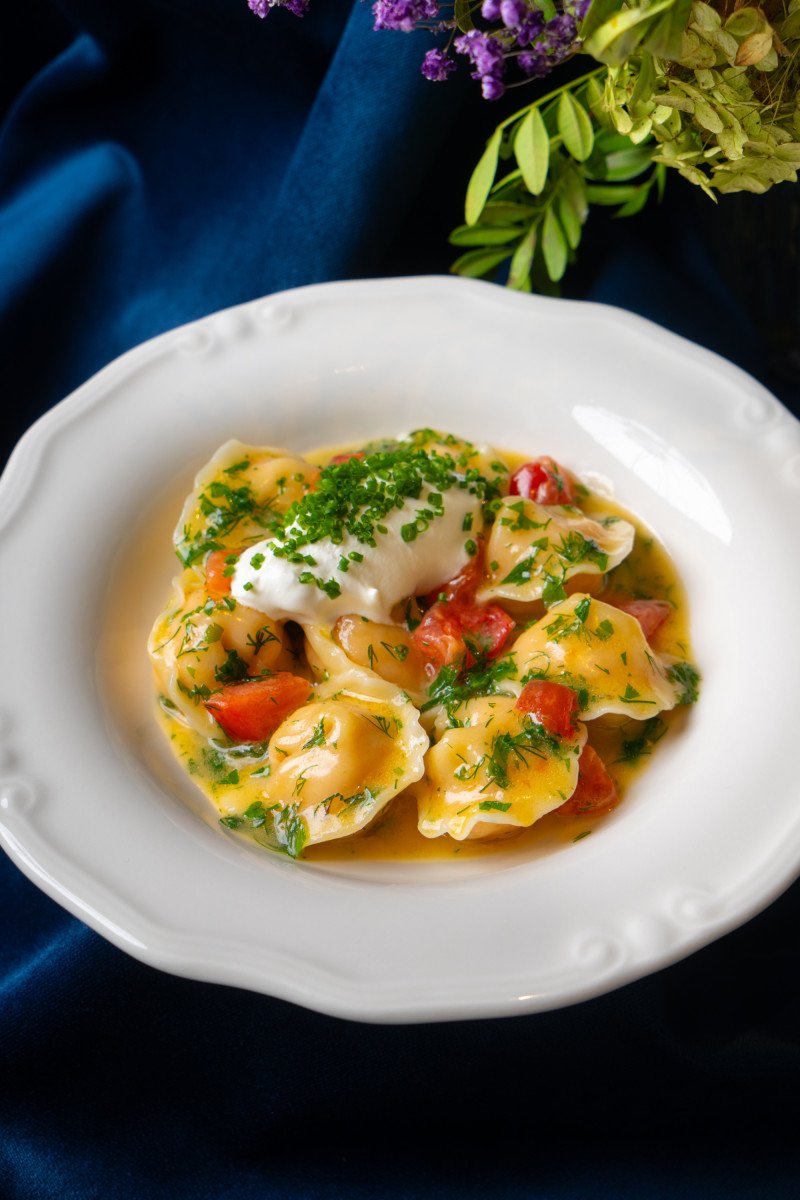 Пельмени с форелью и креветкой 