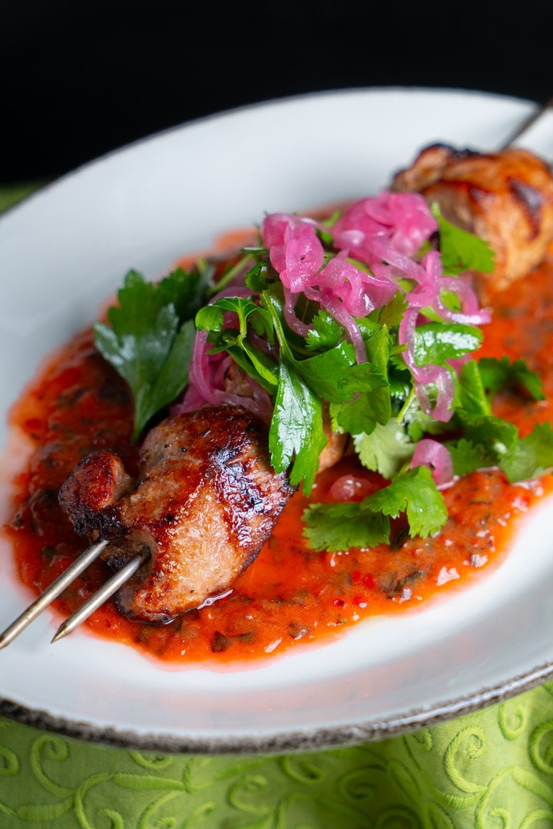 Свиная шея на углях