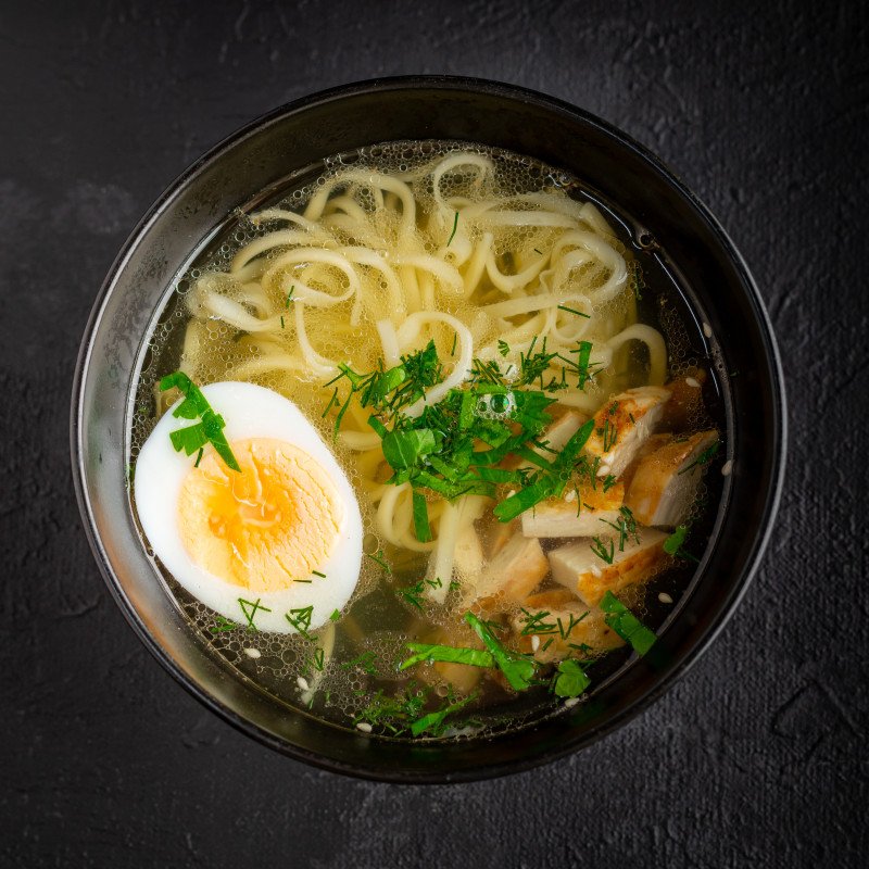 Лапша куриная с яйцом+лаваш