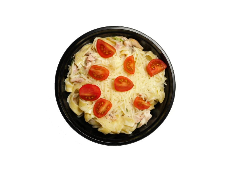 Феттучине ветчина шампиньоны