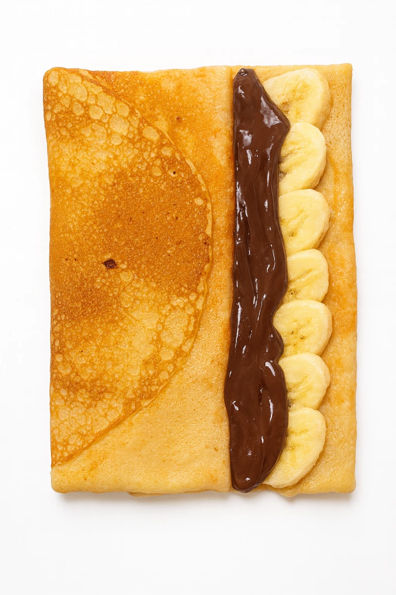 Блин с бананом и шоколадной пастой