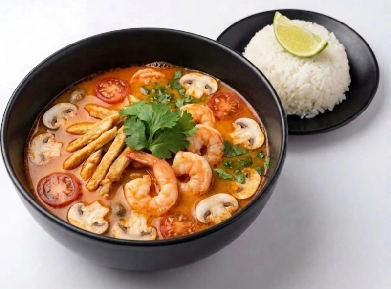Суп Том ЯМ с креветкой и курицей