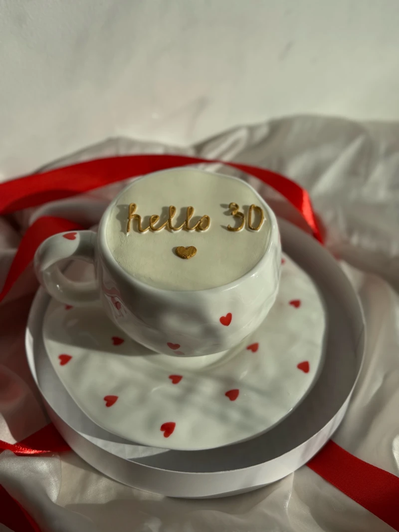 Бенто суши-торт "Hello 30 — чашка — вариант 4"