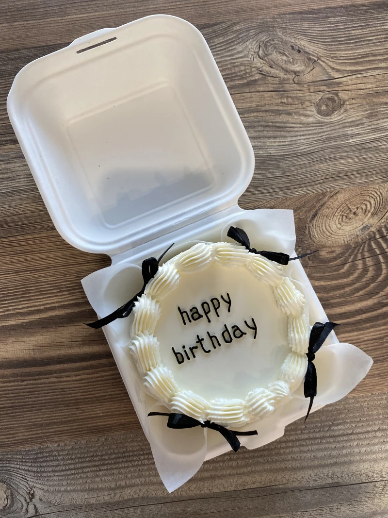 Бенто суши-торт "Happy Birthday — белый с бантами"