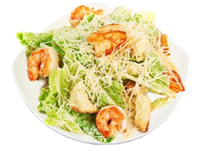 Салат Цезарь с креветками