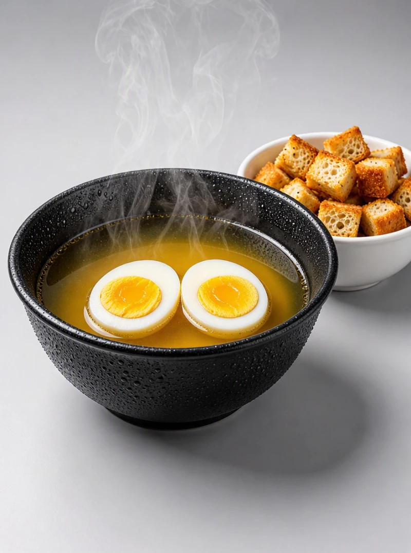 Бульон куриный с яйцом