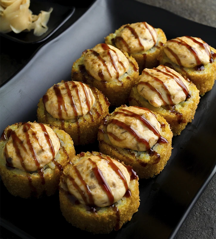 Запеченный ролл с жаренным лососем (СЛ)