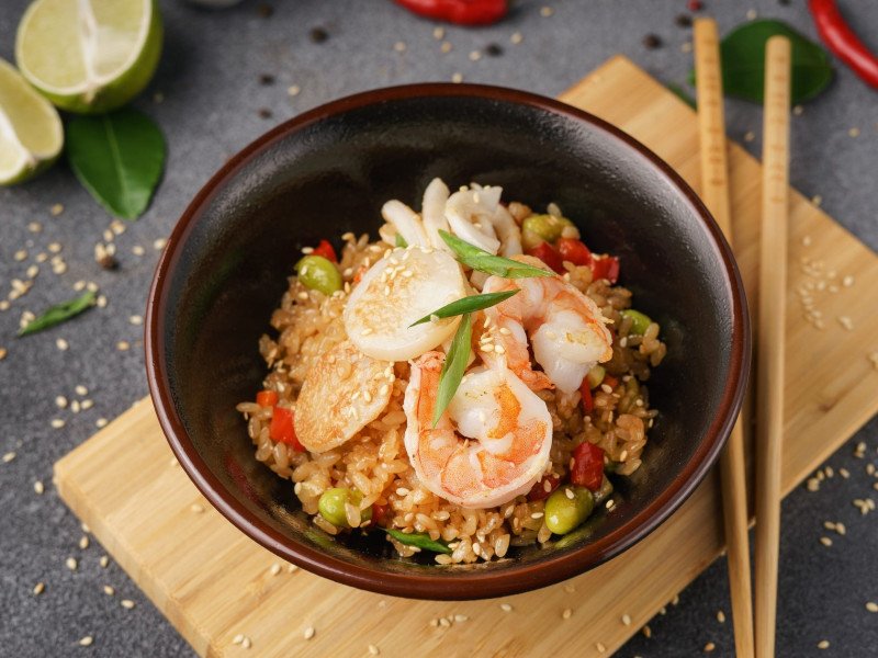 Рис с морепродуктами