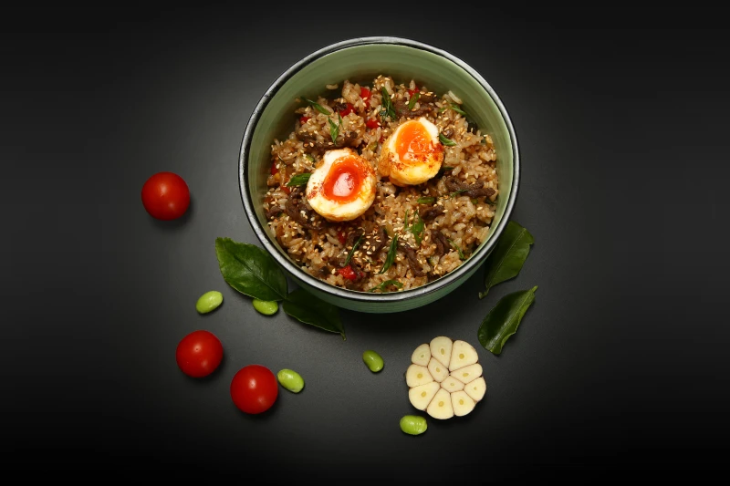 Жареный рис с говядиной