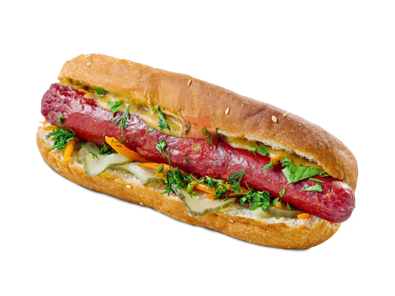 Хот-дог с охотничьей сосиской