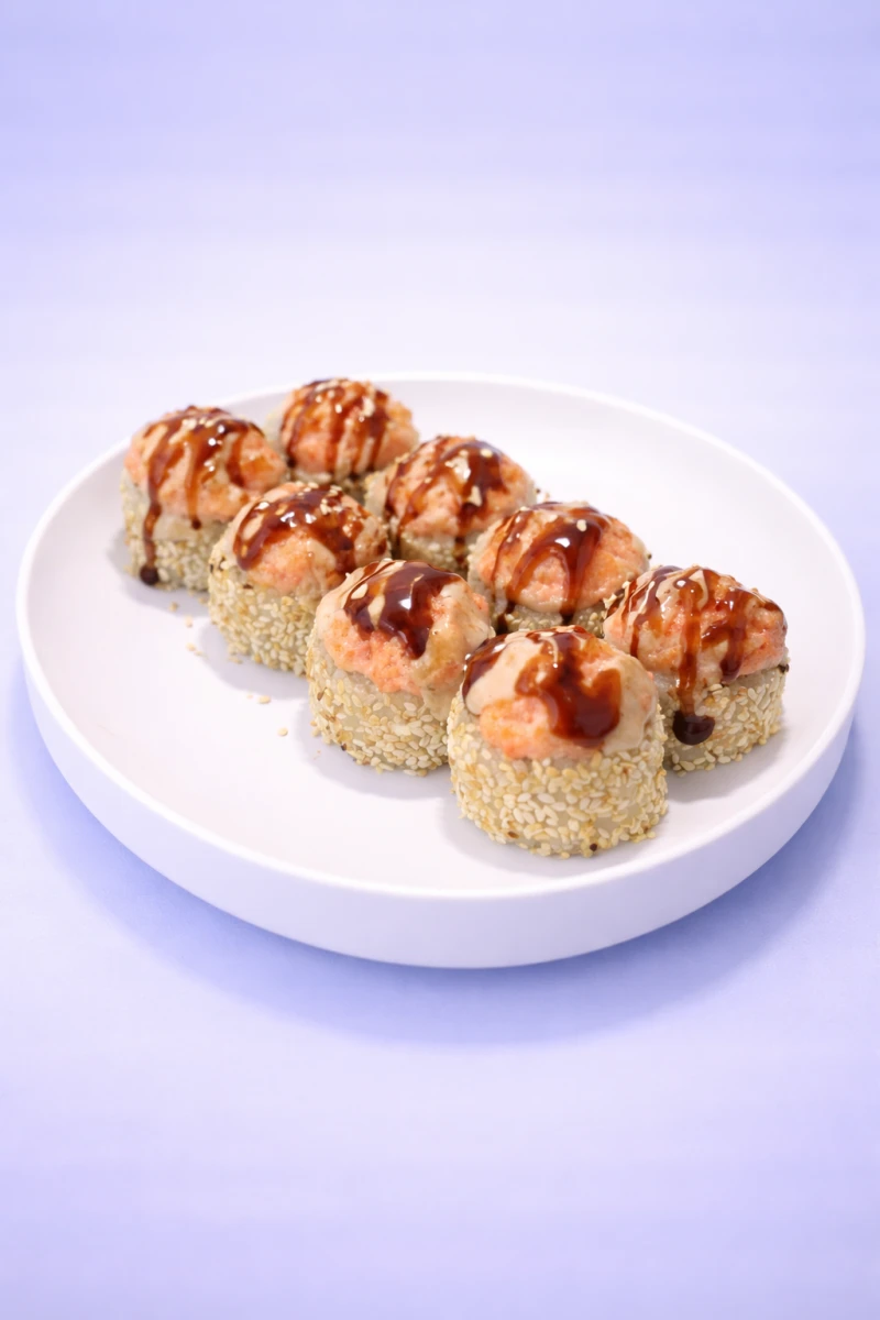 Запеченный лосось с креветкой