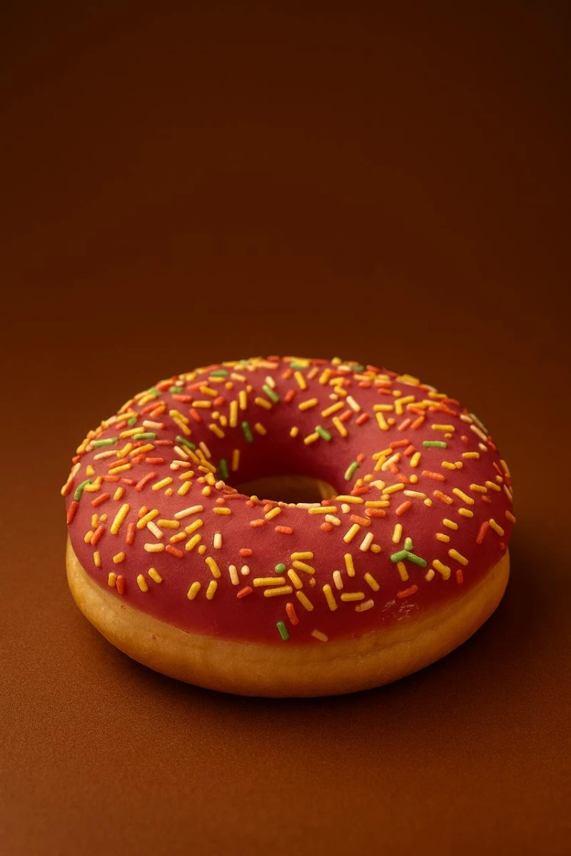 Пончик с клубничной глазурью