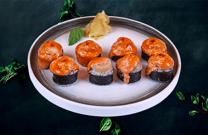 Запеченный с гребешком