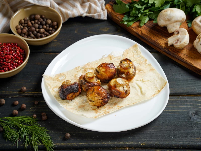 Грибы на мангале