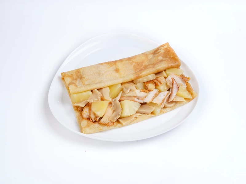  Блин с курицей, ананасом и грибами