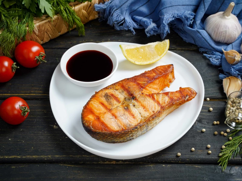 Семга на мангале