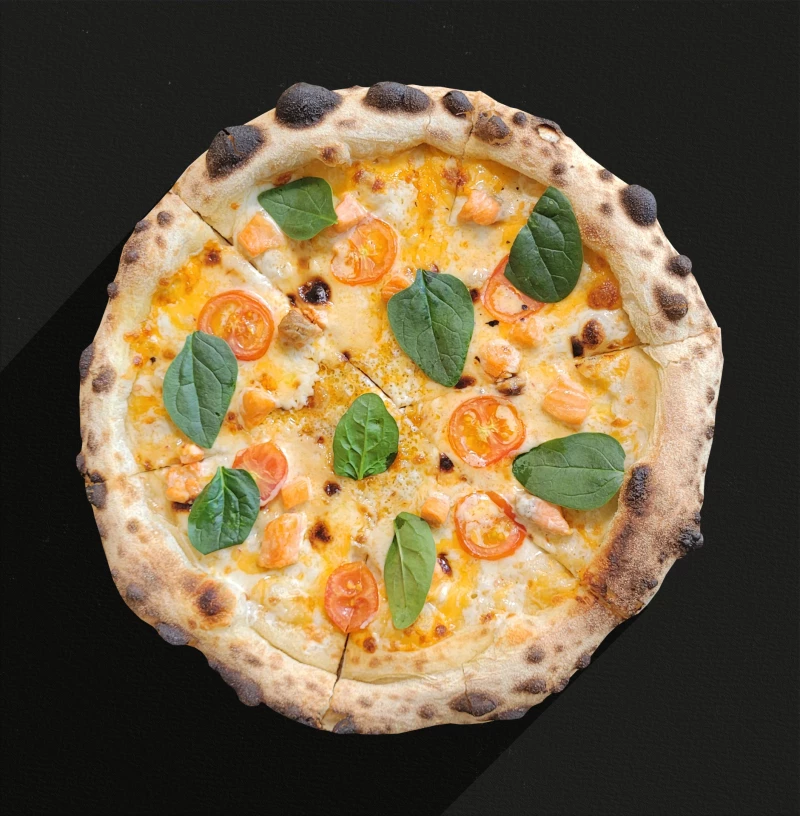 Пицца с лососем 