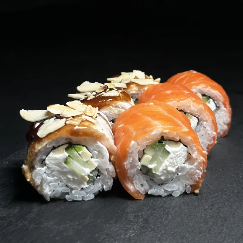 Ролл Филадельфия с лососем и угрем  6 шт 220гр