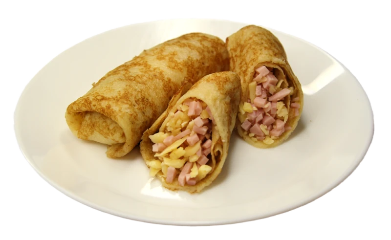 БЛИНЫ С ВЕТЧИНОЙ И СЫРОМ 2 шт.