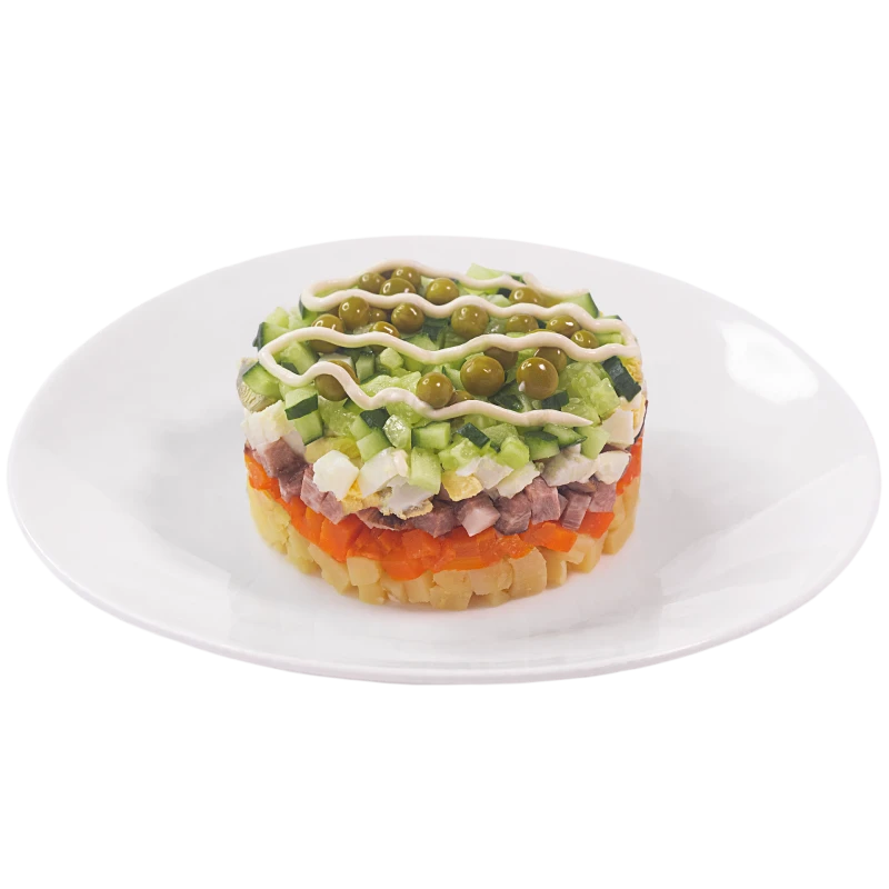 ОЛИВЬЕ С ПОДКОПЧЕННЫМ ОКОРОКОМ