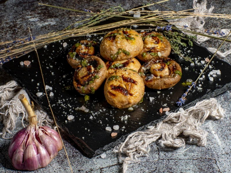 Шампиньоны на гриле