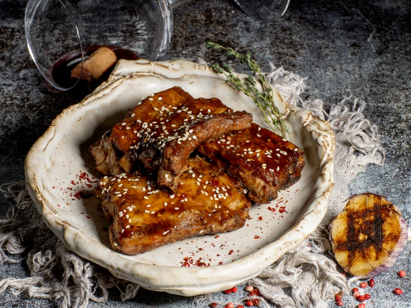 Запеченные ребрышки в фирменном соусе терияки большая порция