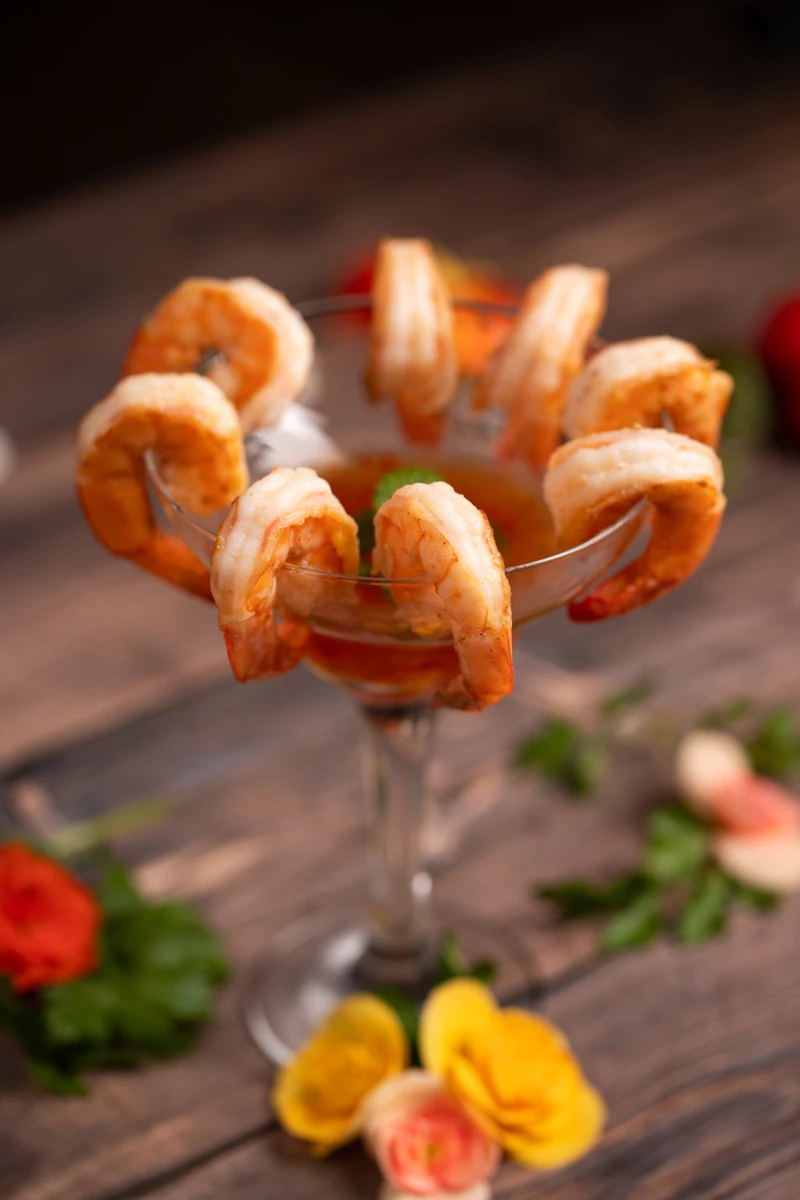 Тигровые креветки в белом вине 