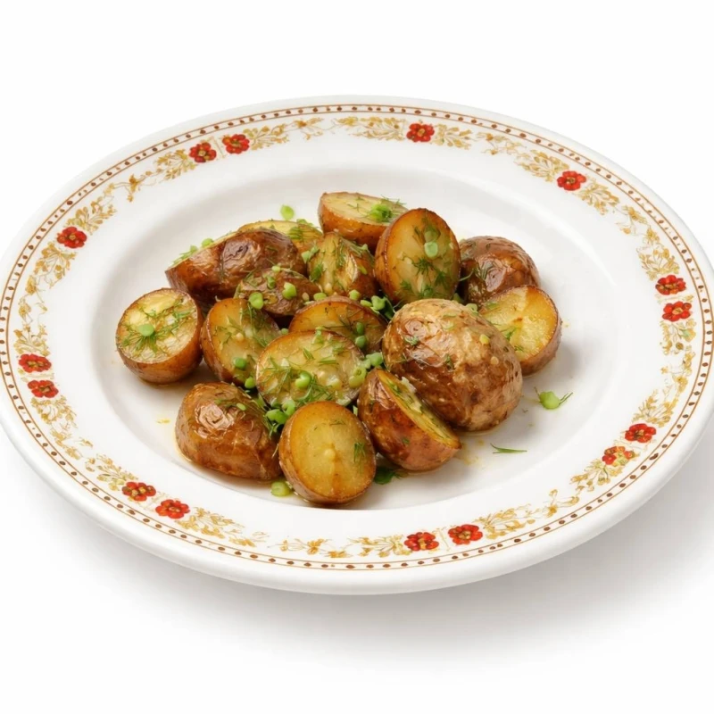 Мини-картофель жаренный с укропом