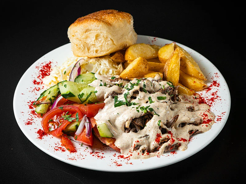 Шаурма на тарелке